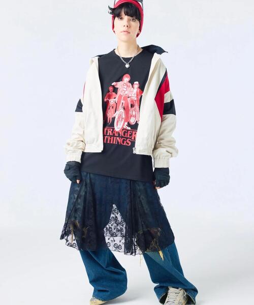 Little sunny bite(リトルサニーバイト)の「littlesunnybite/リトルサニーバイト/stranger things x little sunny bite graphic big tee(Tシャツ/カットソー・レディース・ピンク/ホワイト/ブラック・M/S)」の4枚目の写真