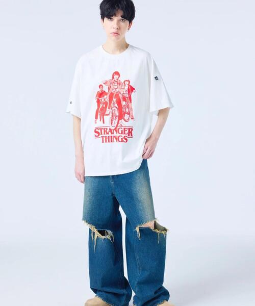 Little sunny bite(リトルサニーバイト)の「littlesunnybite/リトルサニーバイト/stranger things x little sunny bite graphic big tee(Tシャツ/カットソー・レディース・ピンク/ホワイト/ブラック・M/S)」の13枚目の写真