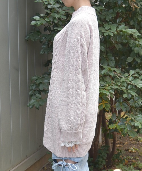 axes femme(アクシーズファム)の「ラメ×ベロアモールチュニック(チュニック・レディース・グレー/ホワイト/ピンク・FREE)」の5枚目の写真