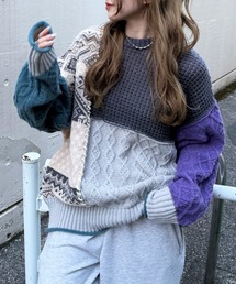 DOUBLE NAME | 編地クレイジーニット(ニット/セーター)