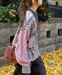 DOUBLE NAME | 編地クレイジーニット(ニット/セーター)