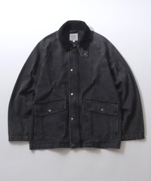 Denim & Twill & Duck Hunting Jacket/デニム ツイル ダック オーバーサイズ ダブルジップ 襟コーデュロイ ハンティングジャケット ブルゾン ハーフコート