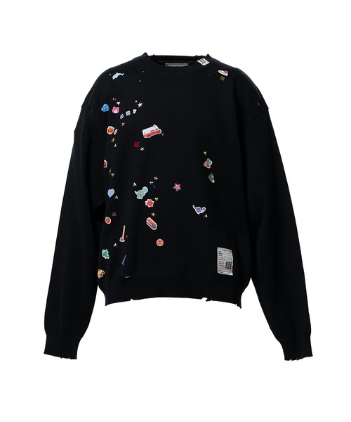 Maison MIHARA YASUHIRO(メゾンミハラヤスヒロ)の「Kids Sticker Printed Knit Sweater(ニット/セーター・メンズ・ブラック/グレー/ホワイト・48/46/44)」の3枚目の写真
