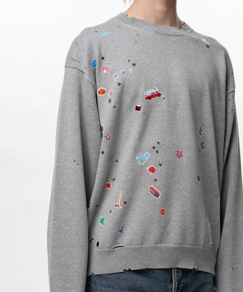 Maison MIHARA YASUHIRO(メゾンミハラヤスヒロ)の「Kids Sticker Printed Knit Sweater(ニット/セーター・メンズ・ブラック/グレー/ホワイト・48/46/44)」の16枚目の写真