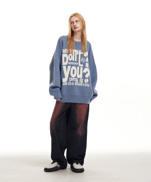 ADDOFF(アドオフ)の「LETTERING KNIT SWEATER BLUE(ニット/セーター・レディース・その他・LARGE/MEDIUM/SMALL)」の9枚目の写真