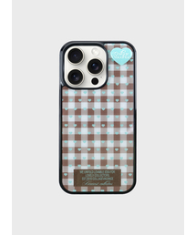 COLLAGEVACANCE（コラージュバカンス）の「Heart Logo Pendant Glass Bumper Mint Case (Brown)（スマホケース/カバー）」