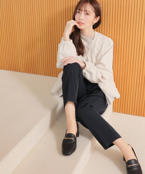 GLACIER lusso(グラシアルッソ)の「【抗菌防臭】イージーテーパードパンツ(スラックス・レディース・ネイビー/グレイッシュベージュ/ブラック・L/LL/M/S)」の10枚目の写真