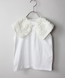 maarook（マルーク）の「雪柳リボンカラー天竺Tシャツ（Tシャツ/カットソー）」