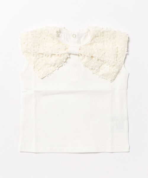 maarook(マルーク)の「雪柳リボンカラー天竺Tシャツ(Tシャツ/カットソー・キッズ・ホワイト/ブラック・120cm/130cm/90cm/100cm/110cm)」の14枚目の写真