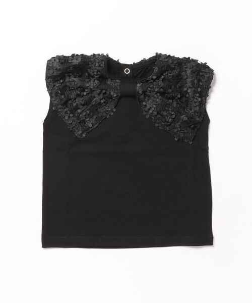 maarook(マルーク)の「雪柳リボンカラー天竺Tシャツ(Tシャツ/カットソー・キッズ・ホワイト/ブラック・120cm/130cm/90cm/100cm/110cm)」の12枚目の写真