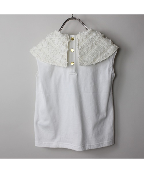 maarook(マルーク)の「雪柳リボンカラー天竺Tシャツ(Tシャツ/カットソー・キッズ・ホワイト/ブラック・120cm/130cm/90cm/100cm/110cm)」の13枚目の写真