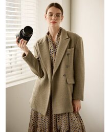 FREAKS BY KIMTAEHOON（フリークス）の「ビッグショルダー ピックアップ ラペル ダブルブレスト ロングブレザー（テーラードジャケット）」