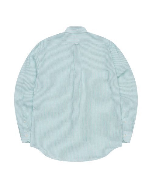 PRODESHIRT（プロデシャツ）の「[レギュラー] L-460 ヴィンテージリネンストライプシャツ (ミント)（シャツ/ブラウス・メンズ・その他・M/L/XL）」の2枚目の写真