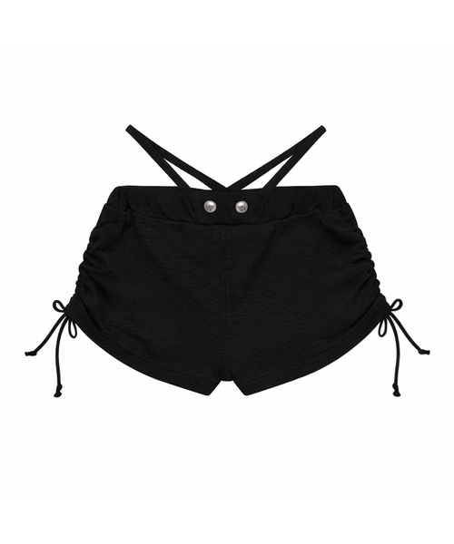 BLACKPURPLE(ブラックパープル)の「シャドーループショートパンツ_Shadow Loop Short Pants_ブラック(その他パンツ・レディース・ブラック・FREE)」の1枚目の写真