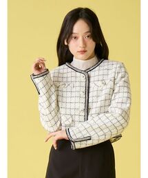 LILY BROWN（リリーブラウン）の「ツイードジャケット（ノーカラージャケット）」