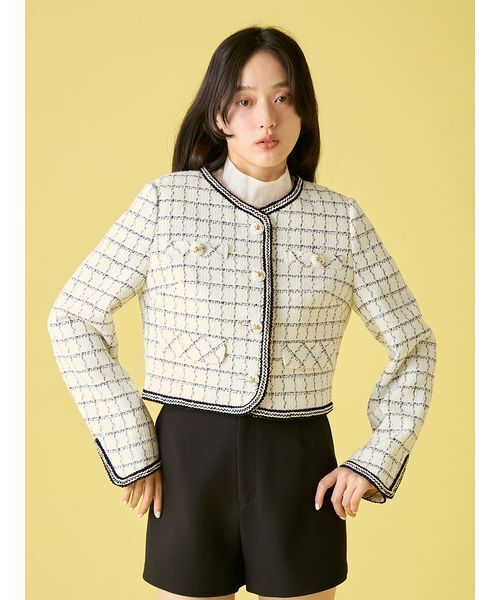 ツイードジャケット（ノーカラージャケット）｜LILY BROWN（リリー