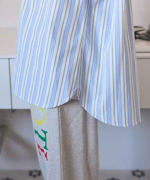 FREAK'S STORE（フリークスストア）の「FRUIT OF THE LOOM×FREAK'S STORE/フルーツオブザルーム 別注 マルチカラー 長袖シャツ/ストライプシャツ/チェックシャツ（シャツ/ブラウス・レディース・レモンイエロー/ブルー/オリーブ/ホワイト/ピンク/オレンジ/ネイビー/パープル・ﾌﾘ-）」の22枚目の写真