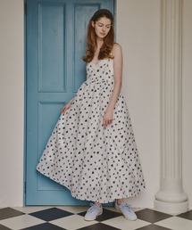 J1U by LA BELLE ETUDE | シアーフラワージャガードボリュームワンピース(ワンピース)