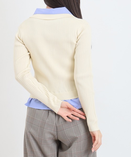 TRUDEA（トルディア）の「【300日着られるニット/多機能素材】スポンディッシュ シャツイミテーション スキッパーリブニット（ニット/セーター・レディース・ライトグレー/ネイビー/アイボリー・LARGE/MEDIUM）」の13枚目の写真