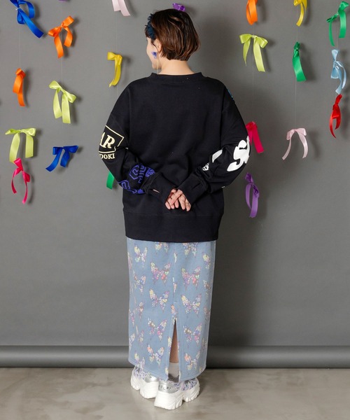 ScoLar（スカラー）の「153761：アニマルor蝶柄 裏ボアあったかスカート（スカート・レディース・オレンジ/ブルー・M）」の8枚目の写真