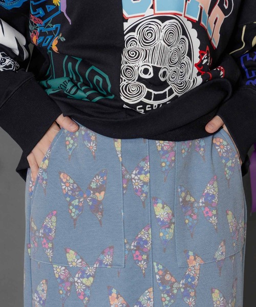 ScoLar（スカラー）の「153761：アニマルor蝶柄 裏ボアあったかスカート（スカート・レディース・オレンジ/ブルー・M）」の9枚目の写真