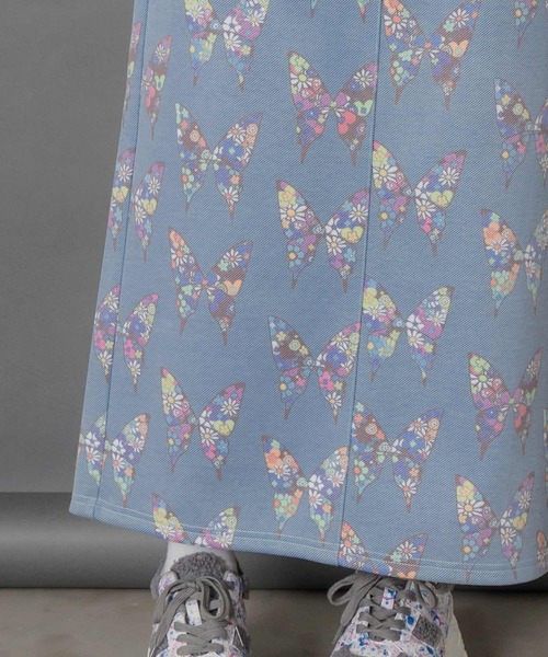 ScoLar（スカラー）の「153761：アニマルor蝶柄 裏ボアあったかスカート（スカート・レディース・オレンジ/ブルー・M）」の10枚目の写真