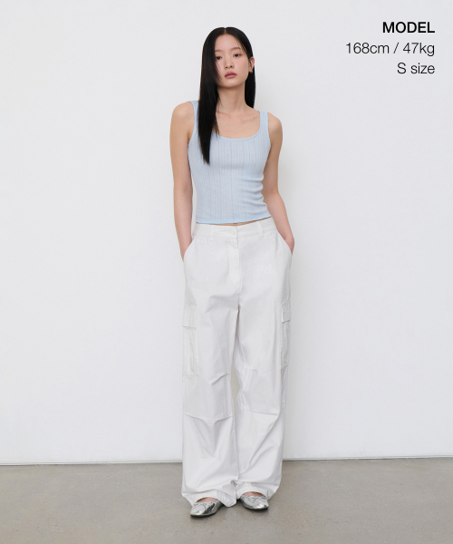 MUSINSA STANDARD WOMAN（ムシンサスタンダードウーマン）の「ウィメンズポイントタンクトップ [スカイブルー]（Tシャツ/カットソー・レディース・その他・SMALL/MEDIUM/X-SMALL/LARGE）」の2枚目の写真