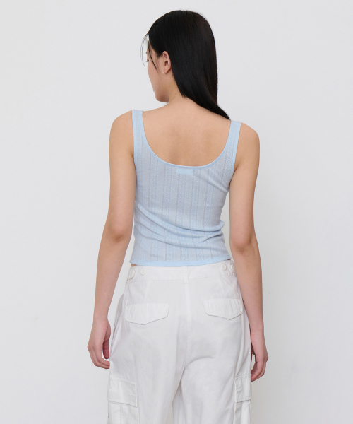 MUSINSA STANDARD WOMAN（ムシンサスタンダードウーマン）の「ウィメンズポイントタンクトップ [スカイブルー]（Tシャツ/カットソー・レディース・その他・SMALL/MEDIUM/X-SMALL/LARGE）」の3枚目の写真