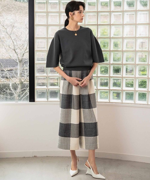 セール】【2026SS】ツイード チェックパンツ ガウチョパンツ《着用動画
