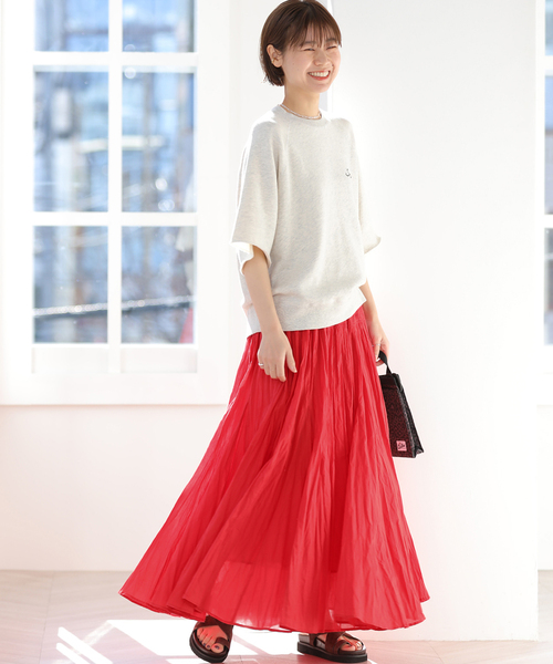 JOURNAL STANDARD relume（ジャーナルスタンダード　レリューム）の「［26SS新作］コットンボイルクリンクルマーメイドスカート（スカート・レディース・ホワイト/レッド/ブラック・FREE）」の18枚目の写真