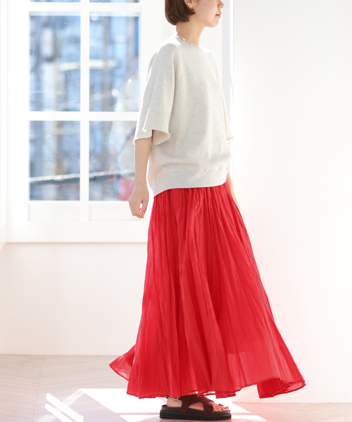 JOURNAL STANDARD relume（ジャーナルスタンダード　レリューム）の「［26SS新作］コットンボイルクリンクルマーメイドスカート（スカート・レディース・ホワイト/レッド/ブラック・FREE）」の19枚目の写真