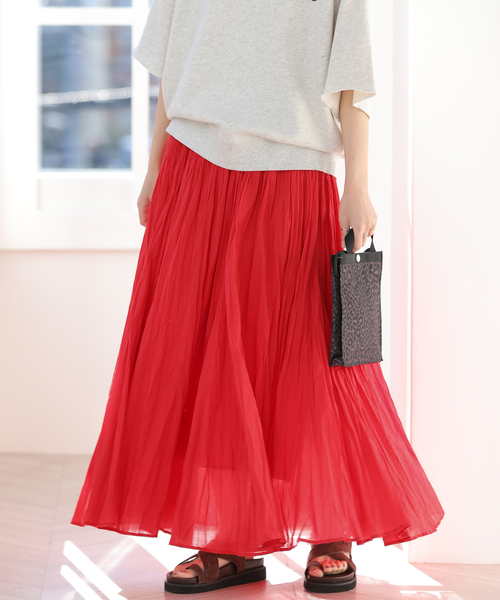 JOURNAL STANDARD relume（ジャーナルスタンダード　レリューム）の「［26SS新作］コットンボイルクリンクルマーメイドスカート（スカート・レディース・ホワイト/レッド/ブラック・FREE）」の21枚目の写真