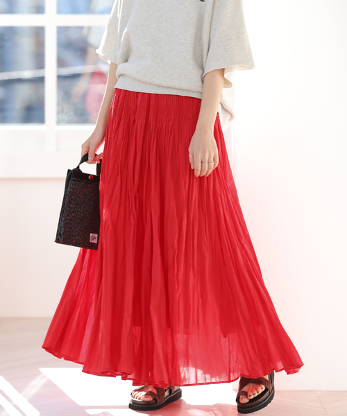 JOURNAL STANDARD relume（ジャーナルスタンダード　レリューム）の「［26SS新作］コットンボイルクリンクルマーメイドスカート（スカート・レディース・ホワイト/レッド/ブラック・FREE）」の22枚目の写真