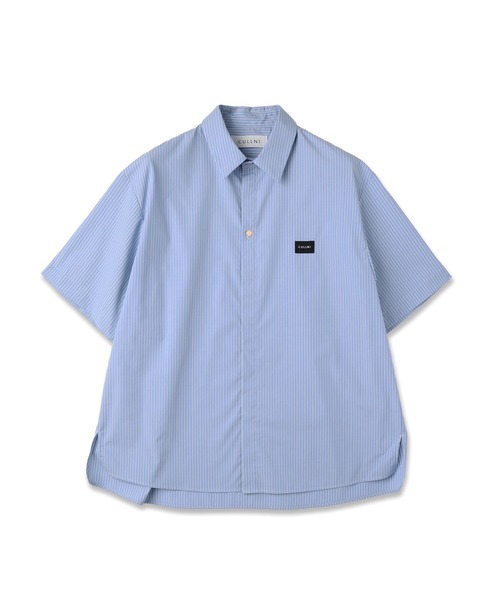 High Count Broad Embroidery Patch Short Sleeve Stripe Shirt