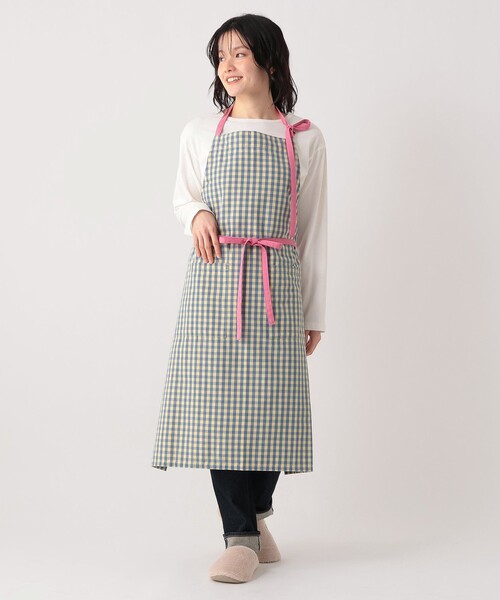 Afternoon Tea(アフタヌーンティー)の「ギンガムチェックエプロン(エプロン・レディース・グリーン/ブルー・ONE SIZE)」の7枚目の写真