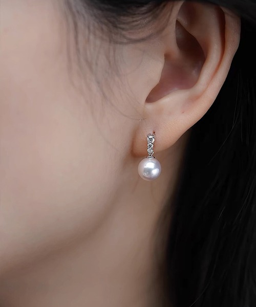 blackdia ocean(ブラックダイヤオーシャン)の「blackdia ocean ドロップパールピアス/イヤリング(ピアス(両耳用)・レディース・シルバー/シルバー系その他・FREE)」の2枚目の写真