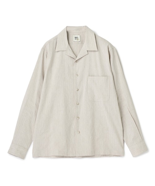 MEN'S BIGI（メンズビギ）の「SMART MERINO/ヴィスコースリネン オープンカラーシャツ＜軽量/通気性＞＜ストレッチ＞（シャツ/ブラウス・メンズ・ブラック系その他/ベージュ・01/02/03）」の2枚目の写真