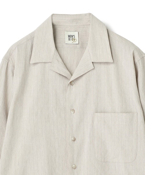 MEN'S BIGI（メンズビギ）の「SMART MERINO/ヴィスコースリネン オープンカラーシャツ＜軽量/通気性＞＜ストレッチ＞（シャツ/ブラウス・メンズ・ブラック系その他/ベージュ・01/02/03）」の3枚目の写真