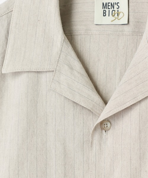 MEN'S BIGI（メンズビギ）の「SMART MERINO/ヴィスコースリネン オープンカラーシャツ＜軽量/通気性＞＜ストレッチ＞（シャツ/ブラウス・メンズ・ブラック系その他/ベージュ・01/02/03）」の4枚目の写真