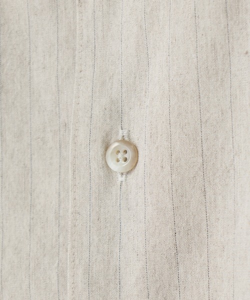 MEN'S BIGI（メンズビギ）の「SMART MERINO/ヴィスコースリネン オープンカラーシャツ＜軽量/通気性＞＜ストレッチ＞（シャツ/ブラウス・メンズ・ブラック系その他/ベージュ・01/02/03）」の6枚目の写真