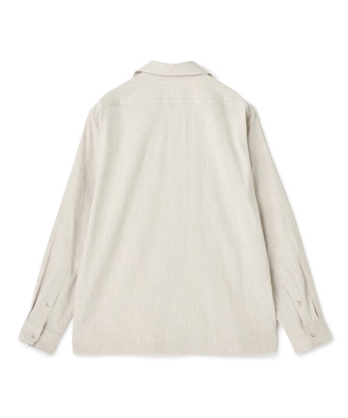 MEN'S BIGI（メンズビギ）の「SMART MERINO/ヴィスコースリネン オープンカラーシャツ＜軽量/通気性＞＜ストレッチ＞（シャツ/ブラウス・メンズ・ブラック系その他/ベージュ・01/02/03）」の9枚目の写真