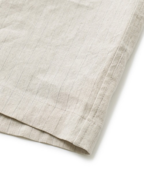 MEN'S BIGI（メンズビギ）の「SMART MERINO/ヴィスコースリネン オープンカラーシャツ＜軽量/通気性＞＜ストレッチ＞（シャツ/ブラウス・メンズ・ブラック系その他/ベージュ・01/02/03）」の7枚目の写真