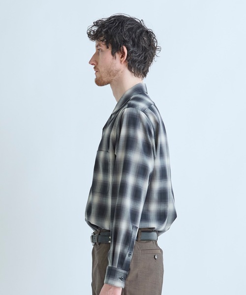 MEN'S BIGI(メンズビギ)の「SMART MERINO/ヴィスコースリネン オープンカラーシャツ<軽量/通気性><ストレッチ>(シャツ/ブラウス・メンズ・ブラック系その他/ベージュ・01/02/03)」の12枚目の写真