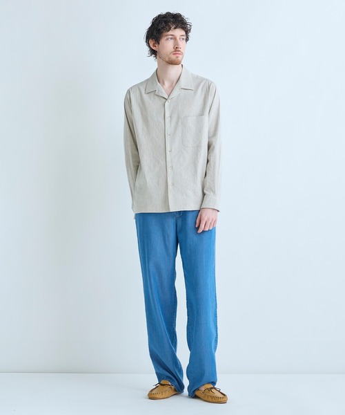 MEN'S BIGI(メンズビギ)の「SMART MERINO/ヴィスコースリネン オープンカラーシャツ<軽量/通気性><ストレッチ>(シャツ/ブラウス・メンズ・ブラック系その他/ベージュ・01/02/03)」の14枚目の写真