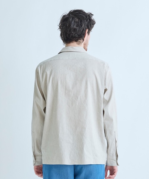MEN'S BIGI(メンズビギ)の「SMART MERINO/ヴィスコースリネン オープンカラーシャツ<軽量/通気性><ストレッチ>(シャツ/ブラウス・メンズ・ブラック系その他/ベージュ・01/02/03)」の11枚目の写真
