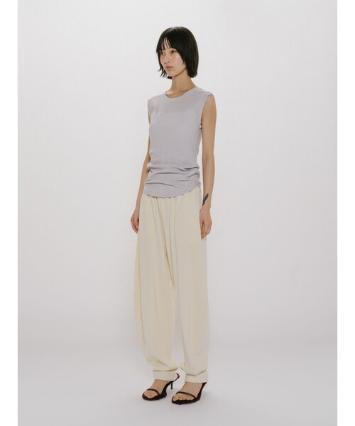 MIDIUMISOLID（ミディウミソリッド）の「MIDIUMISOLID for Ladies リブイージーコクーンパンツ（その他パンツ・レディース・ブラック/ライトグレー・FREE）」の7枚目の写真