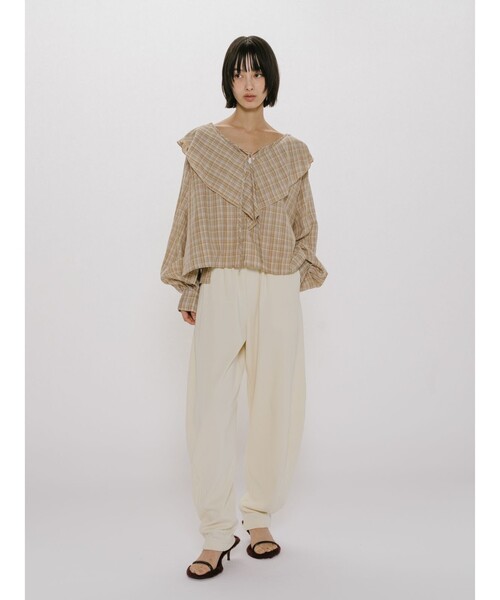 MIDIUMISOLID（ミディウミソリッド）の「MIDIUMISOLID for Ladies リブイージーコクーンパンツ（その他パンツ・レディース・ブラック/ライトグレー・FREE）」の14枚目の写真