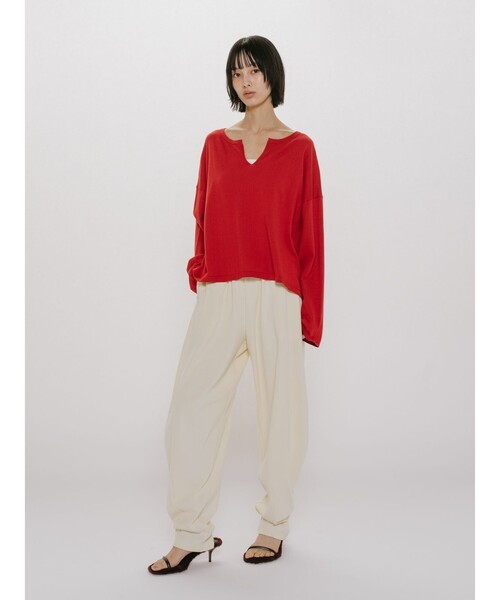 MIDIUMISOLID（ミディウミソリッド）の「MIDIUMISOLID for Ladies リブイージーコクーンパンツ（その他パンツ・レディース・ブラック/ライトグレー・FREE）」の16枚目の写真