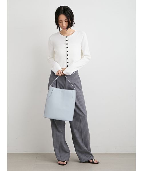 MIESROHE(ミースロエ)の「ツータックワイドパンツ(その他パンツ・レディース・ストライプ/モカ/ダークネイビー・1/0)」の7枚目の写真