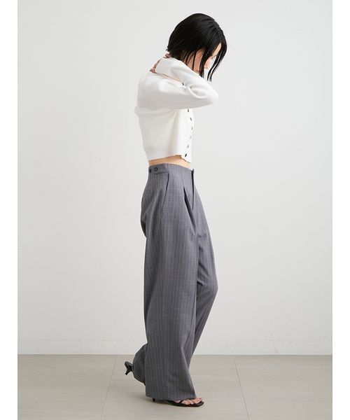 MIESROHE(ミースロエ)の「ツータックワイドパンツ(その他パンツ・レディース・ストライプ/モカ/ダークネイビー・1/0)」の10枚目の写真